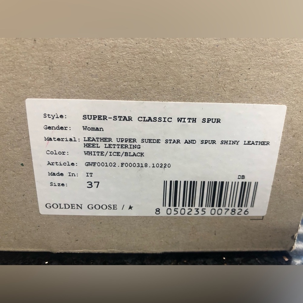 Golden Goose Super-Star Classic White/Ice/Black Sneakers Sz 37 NIB - Picture 7 of 7